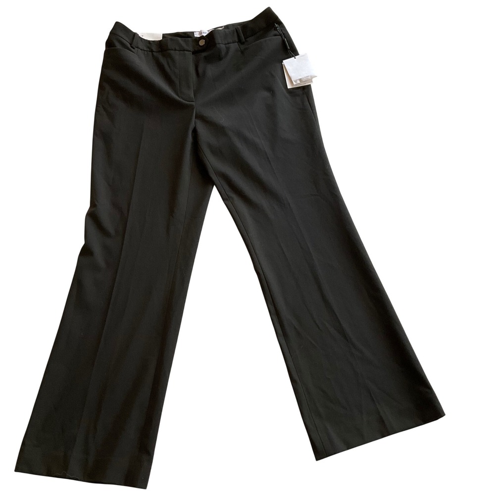 Calvin Klein Dress Pants Women 12P Black Modern Fit Flare Leg Professional NWT